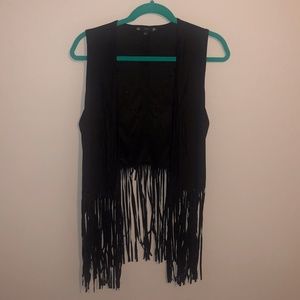 IRIS FRINGE VEST BLACK SZ LARGE